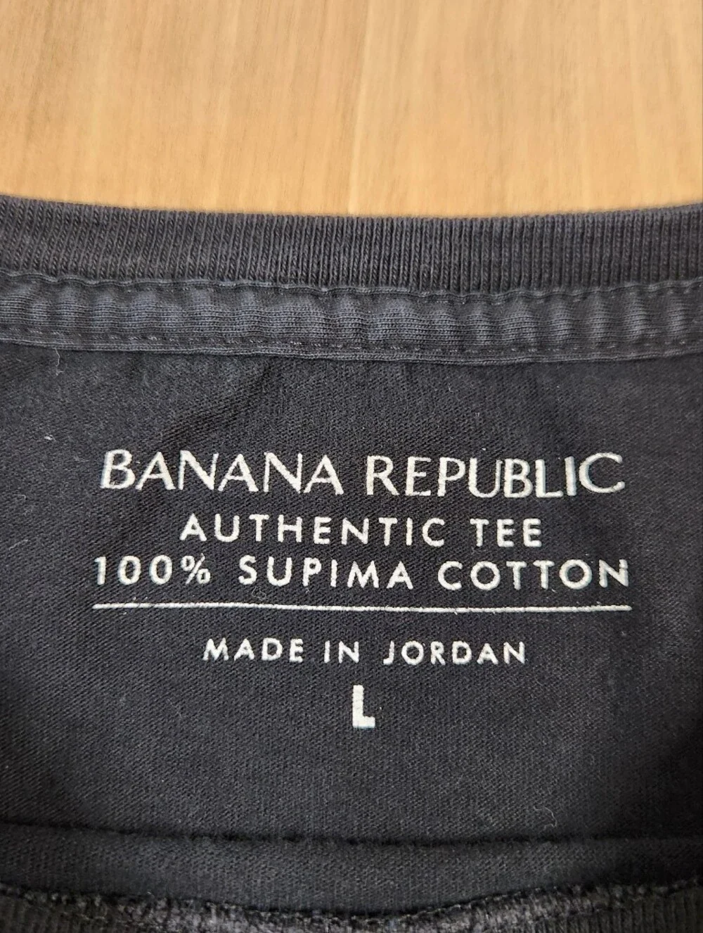 Banana Republic Authentic Tee Men's Black Supima Cotton Crewneck T-Shirt Size L